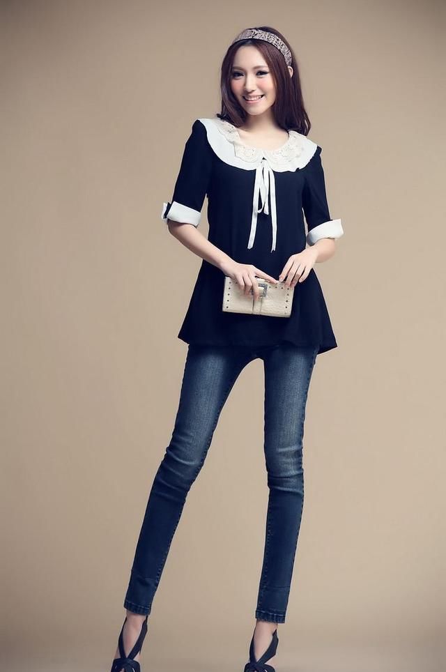 时尚紧身裤这样穿,妹子性感搭配就是这么简单