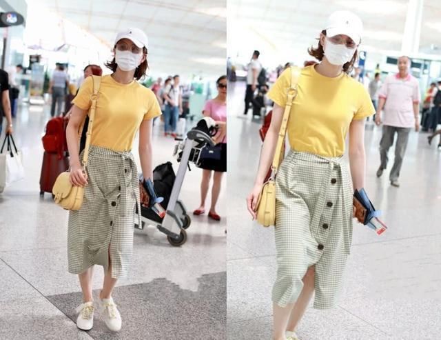 31岁刘诗诗把烂大街的格纹裙穿出高级感，47岁吴奇隆好眼光