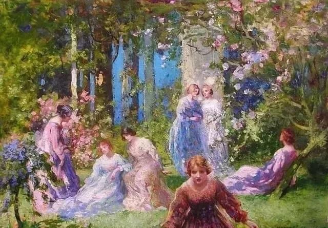 一组浓浓英伦风情的风景油画