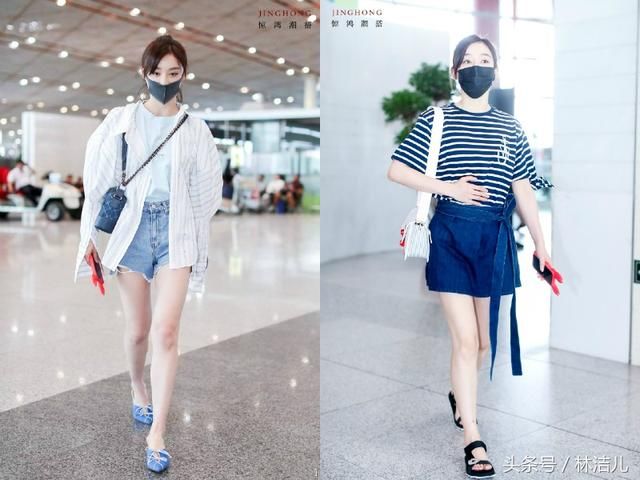 吴奇隆刘诗诗情侣装现身机场狂撒狗粮，宋茜就不能好好穿衣吗？