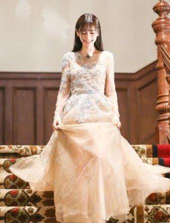 杨颖一身薄纱裙宛如仙女下凡, 给人眼前一亮的感觉!