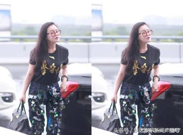 冉莹颖时尚起来拦都不住！鳞片裤太时髦，网友：邹市明hold不住把