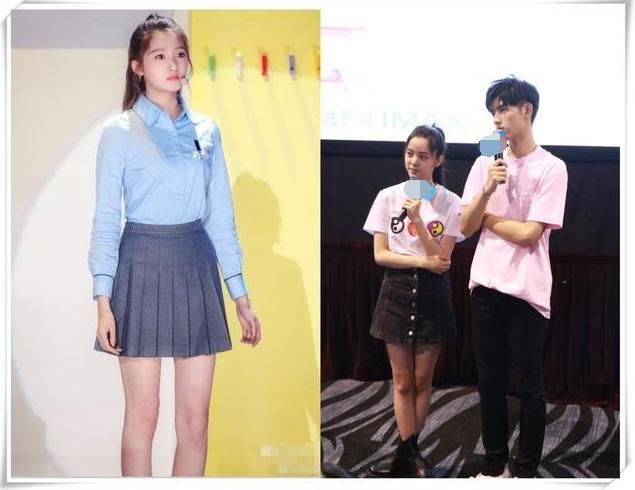 关晓彤和欧阳娜娜同穿短裙，网友：筷子腿还是擎天柱一目了然！