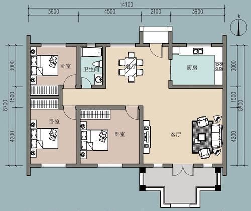  [徽派]农村自建徽派平房，面宽14.1米，3室1厅，灵韵秀气，住着也挺美