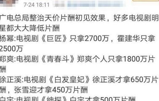 范冰冰事件发酵, 超70部影视剧延档, 明星个人工作室需补缴巨款