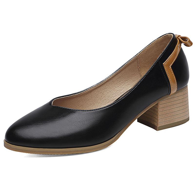 平稳舒适的粗跟单鞋，适合30岁以上的女人，显高又显气质