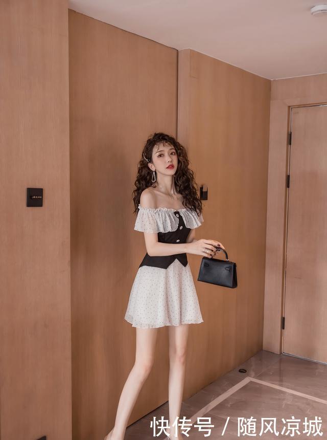  迷人：时尚一字肩仙女裙，秀出迷人锁骨，美出新高度