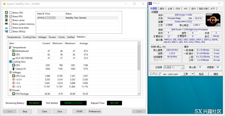 AMD 锐龙 Ryzen7 2700 CPU 与 多款类型散热器测试对比