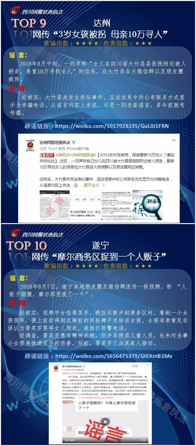 8月四川谣言TOP10，好多西充人居然都信了这些……
