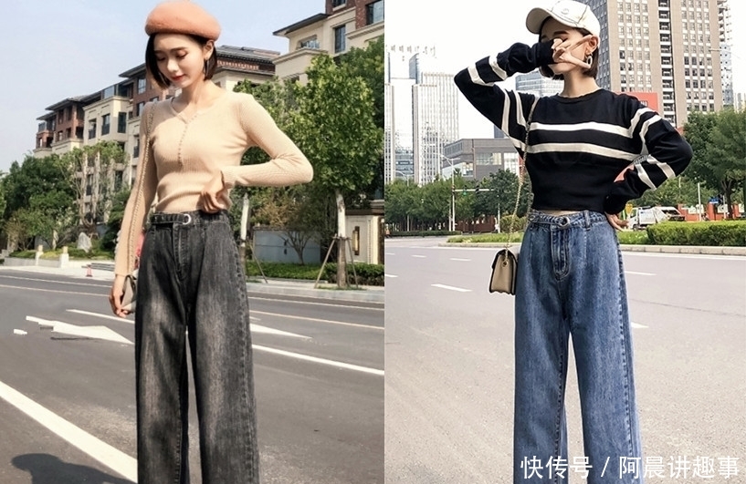『显瘦』别再穿半身裙了!2020早春的“阔腿牛仔裤”超流行!显瘦、显腿长