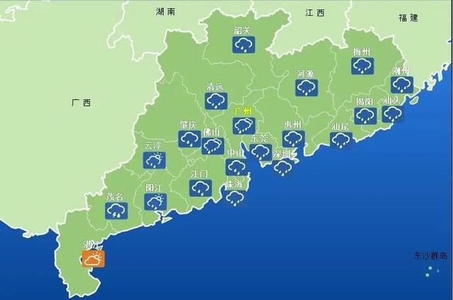  『阵雨』“龙舟水”还未走，明日广东南部沿海仍有暴雨