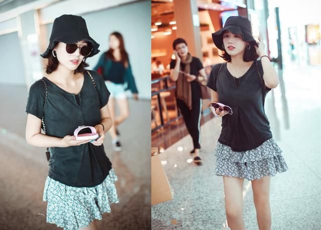 马思纯厉害呀！30岁也敢穿8岁小姑娘短裙，网友：嫩到认不出！