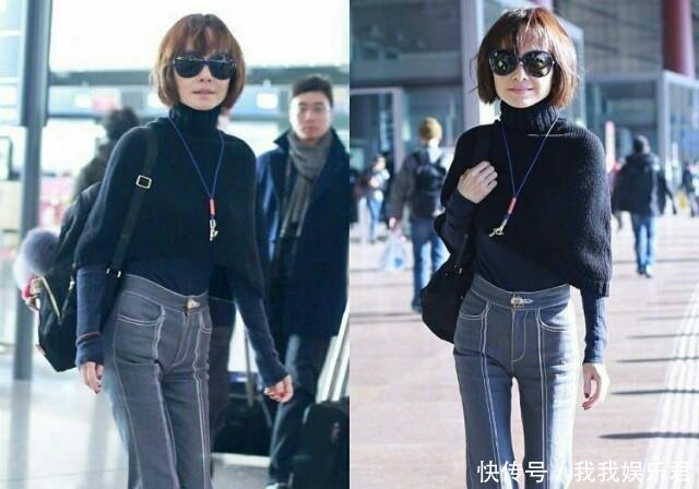 鲁豫竟穿短裙了！格子裙配卫衣搭配像学生，看到腿真的不敢减肥了