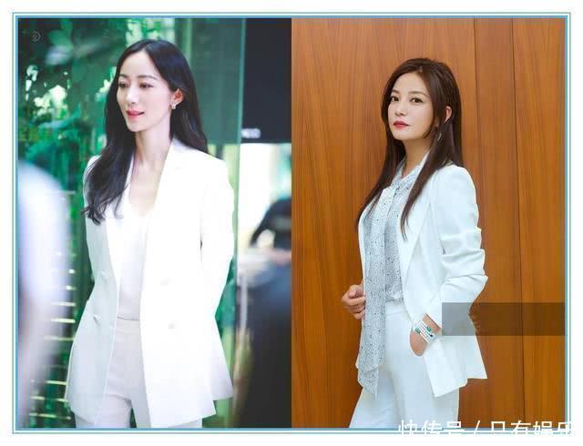 43岁赵薇穿白西装太霸气，35岁韩雪却不一样，网友：太仙气了