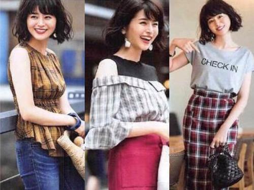 日本小姐姐初秋秋穿搭示范，格纹也能精致优雅显气质