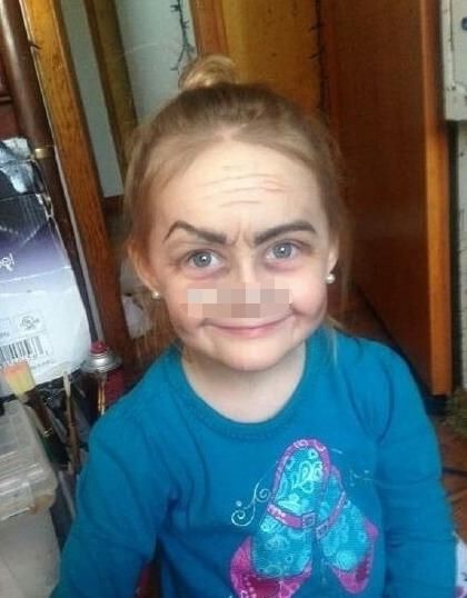 笑喷了！给6岁的外甥女化了一个妆，瞬间看到她60岁的样子！