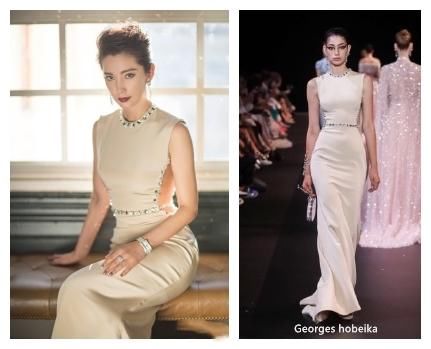 45岁李冰冰冻龄有方，优雅长裙现身首映礼，现场图竟然堪比精修