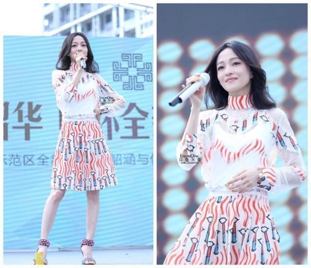 张韶涵身穿中国风开衩裙尽显好身材，网友:真的已经37岁了吗?