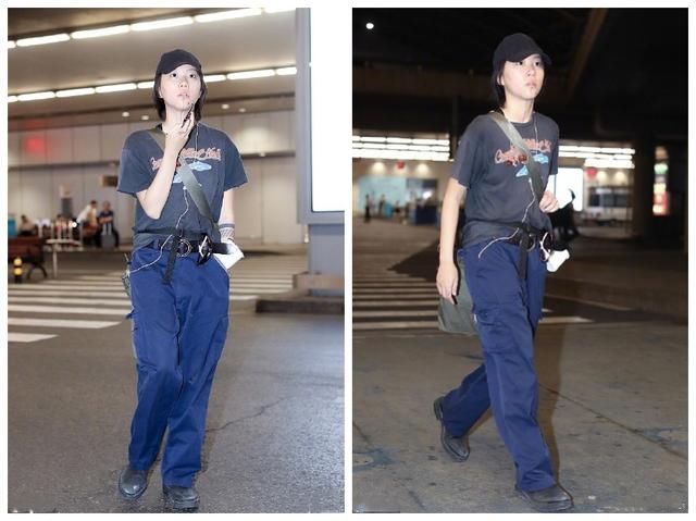 这种时尚你懂吗？窦靖童机场腰间挂水杯超个性，竟如此接地气