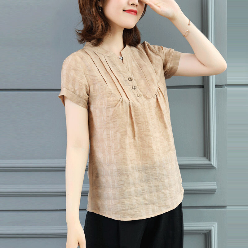 有一种清凉叫:“天然棉麻衫”配萝卜裤穿很舒适，美的独一无二