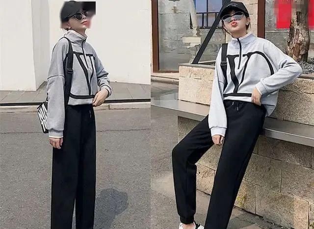  #显瘦#腿粗就别穿紧身牛仔裤,宽松的“卫裤”很显瘦,百搭又时髦!