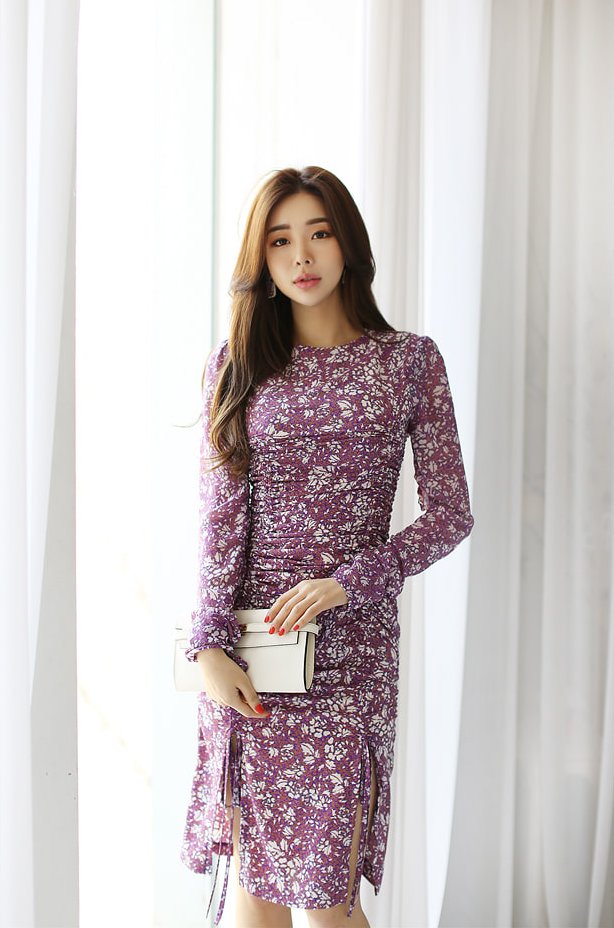 哈特尔浦轩然碎花双叉裙