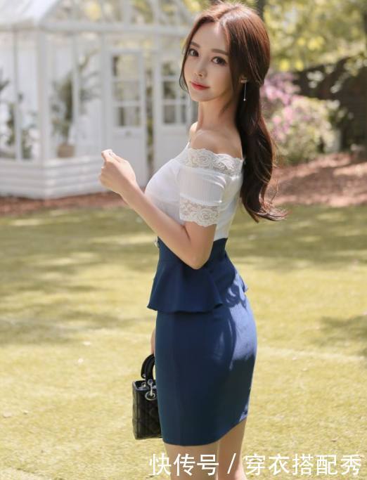 高贵典雅的城市美女，搭配紧身裙，烘托出女人的知性美！