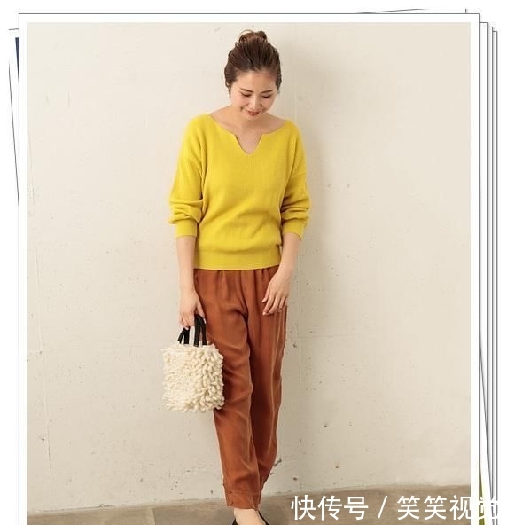  『明媚』黄色单品正在流行！15种黄色针织衫日系造型，明媚的春天气息