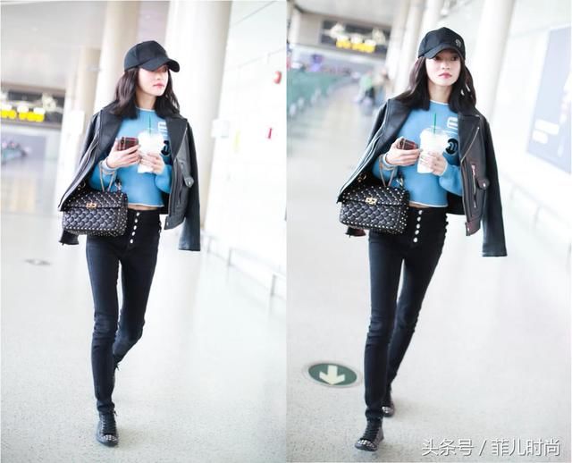 张韶涵现身机场，白色紧身裤穿成小短腿，网友:被上衣给毁了!