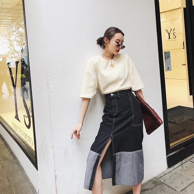 牛仔助攻，半裙演绎经典穿搭