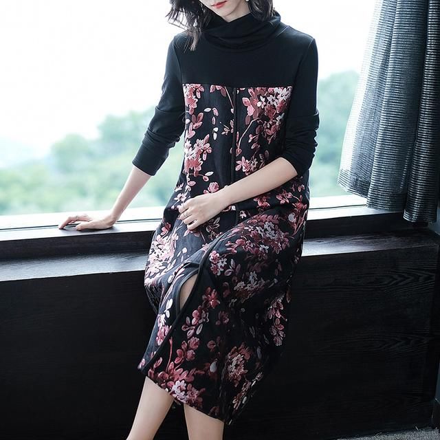 优雅过旗袍，高贵过真丝的“胭脂红”秋裙，一件比一件美丽动人