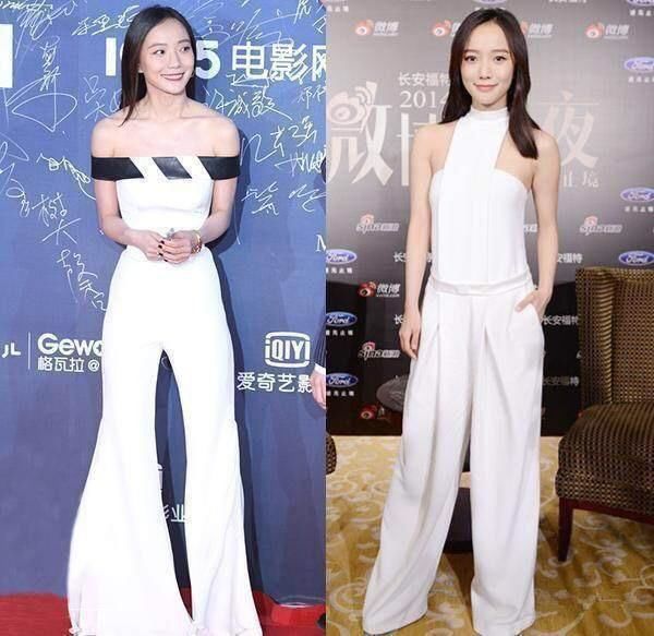 张静初穿吊带裙出席活动，裙子正面一条拉链，网友：想帮她拉下来