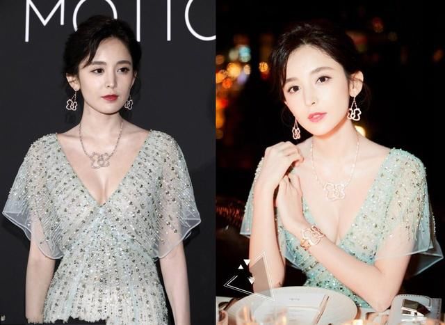 古力娜扎穿v领礼服现身,离开PS后脸型都变了,网友:真没整容?