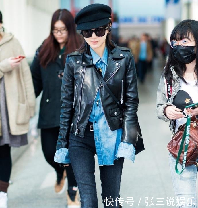 王子文真会穿, 牛仔裤配皮靴穿出摩登风, 网友: 比杨幂还会搭配