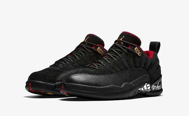  『AJ12』黑红和金扣 AJ12 Low 首次曝光！将于明年年初发售