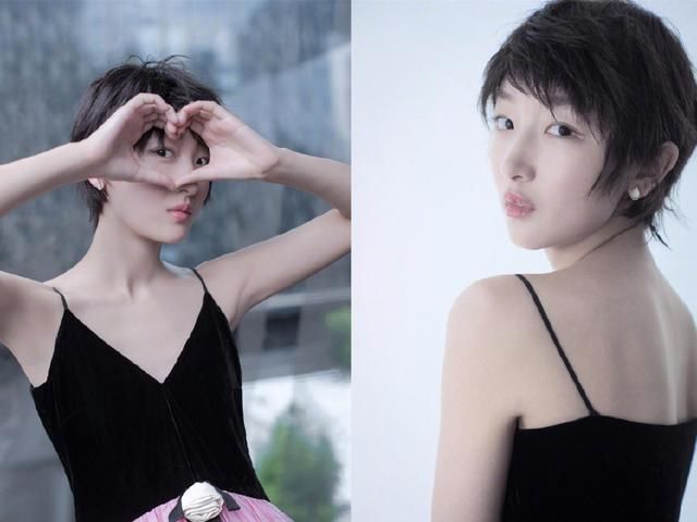 周冬雨换新发型？穿吊带裙白到发光，网友：学窦靖童？