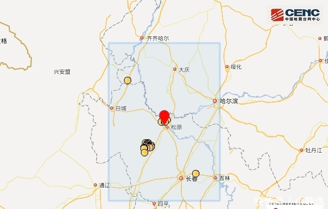  [震中]今天凌晨吉林松原发生5.7级地震 长春哈尔滨等地震感强烈