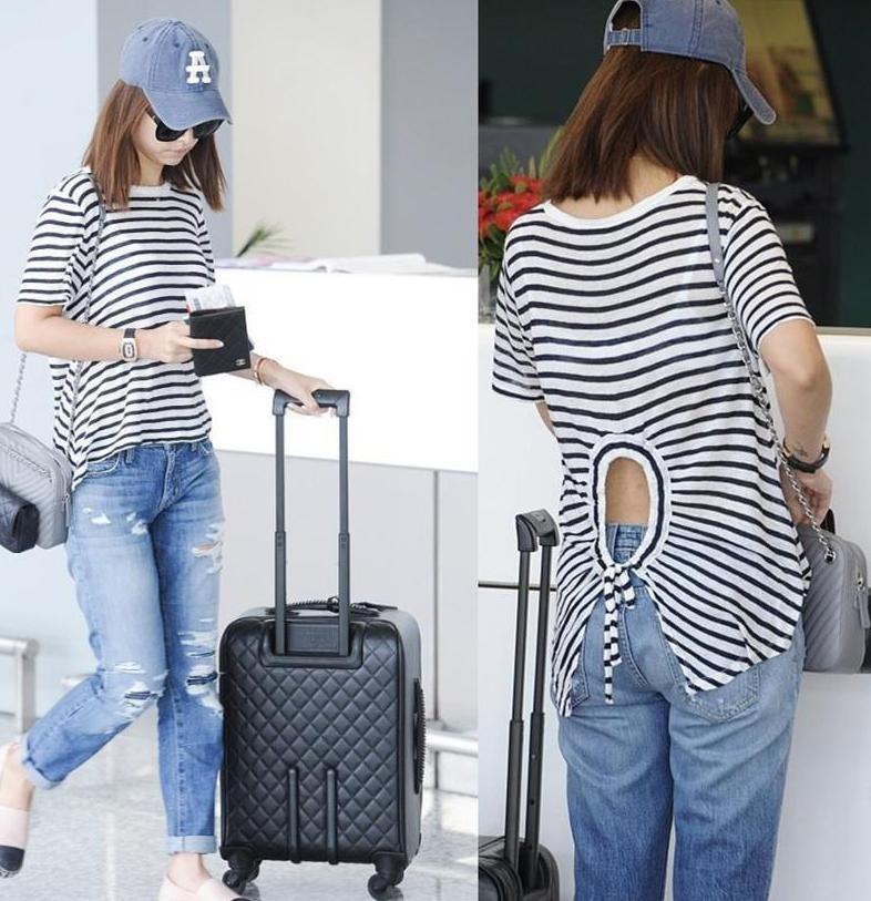 街拍：图1林心如会玩，胯上“镂空”很吸睛！图2“三角区”抢镜！