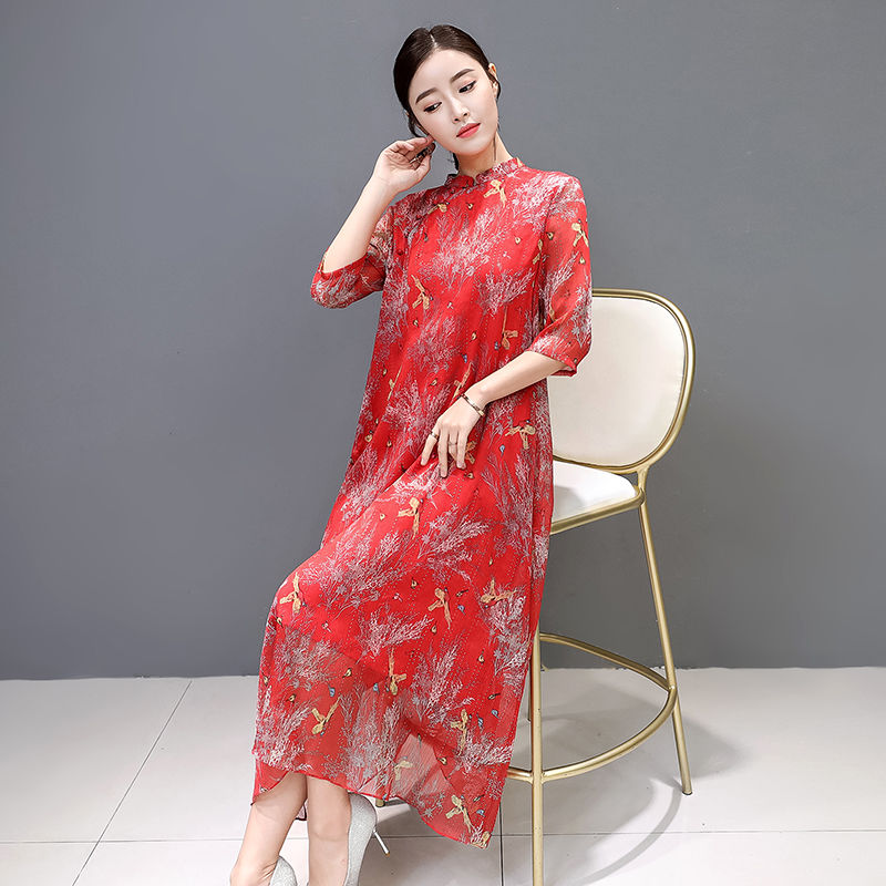 适合中年女性穿的旗袍连衣裙,高贵典雅,气质感十足