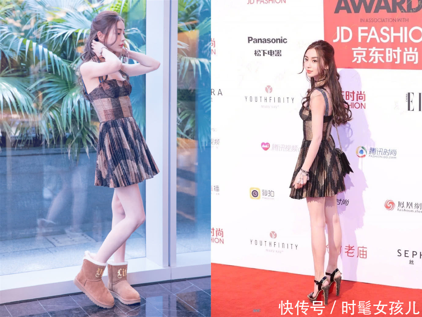 Baby难得穿露脐装，却搭配一件外套藏起来，网友：露一点不要紧！