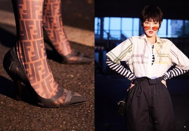 蓝盈莹真猛！这么窄的尖头高跟也要硬塞进去，网友：心疼39码的脚