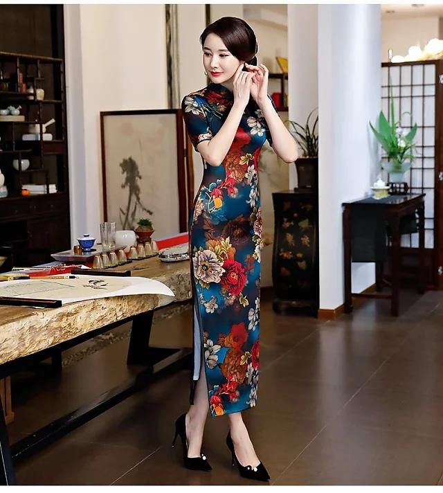 仿丝富贵花旗袍，惊艳世界东方美！