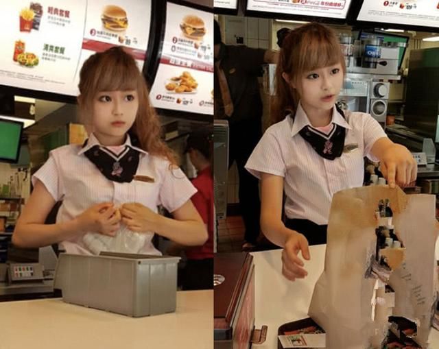 她被网友封为“史上最美服务员”，精致的像个洋娃娃，太美了！