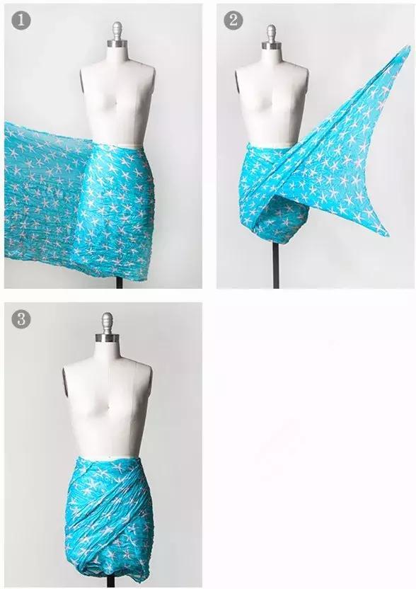 去海滩度假戏水无需泳衣？开玩笑？真的，DIY一条围巾就ok了！