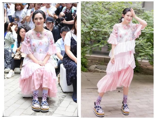 黄景瑜井柏然凉鞋+袜子是土还是时尚，不过宋茜的渔网袜才是亮点