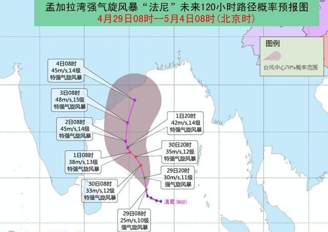 印度洋气旋风暴法尼加强了！5月3日有望达到15级，相当强台风