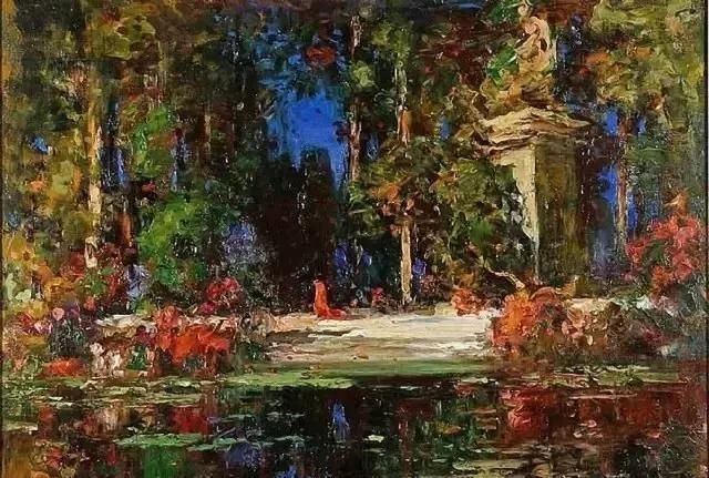 一组浓浓英伦风情的风景油画