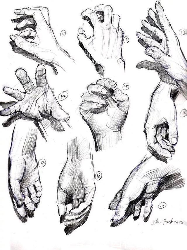  [素描]素描｜360度手部素描干货，值得你收藏！