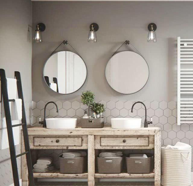  大气@双台盆的洗手台，可真显大气呀，让人羡慕得不要不要的