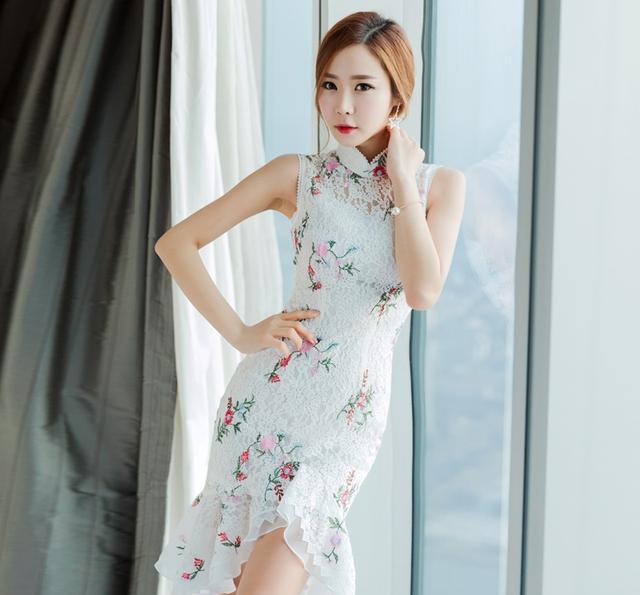 中国的女人穿旗袍最美, 改良版连衣裙妩媚优雅娇身段